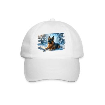 German Shepherd in a magical winter landscape - Baseball Cap - white/white - Front