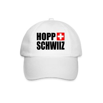 Hopp schwiiz - Baseball Cap - white/white - Front