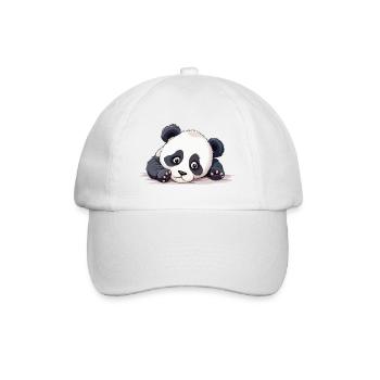 Panda Bear Cute Cute Fluffy Panda Love I Love - Baseball Cap - white/white - Front