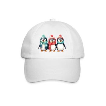 Pingouins de Noël écharpe chapeau arbre de Noël mignon - Casquette classique - blanc/blanc - Devant