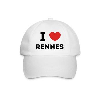 I Love with Heart Rennes - Baseball Cap - white/white - Front