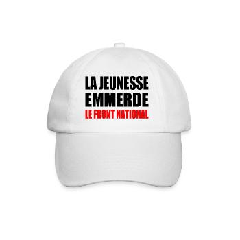 la jeunesse emmerde front national - Casquette classique - blanc/blanc - Devant