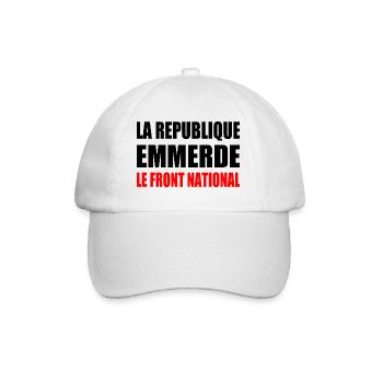 la republique emmerde le front national - Casquette classique - blanc/blanc - Devant