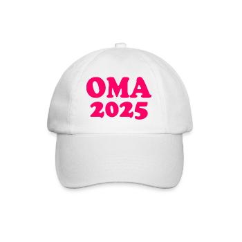 Oma 2025 - Baseballkappe - Weiß/Weiß - Vorne