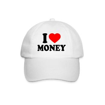 I love money - Baseballkappe - Weiß/Weiß - Vorne