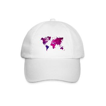 carte du monde violet - Casquette classique - blanc/blanc - Devant