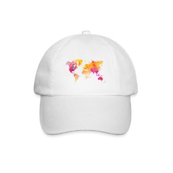 world map - Baseball Cap - white/white - Front