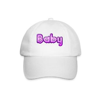 Text Baby - Baseballkappe - Weiß/Weiß - Vorne