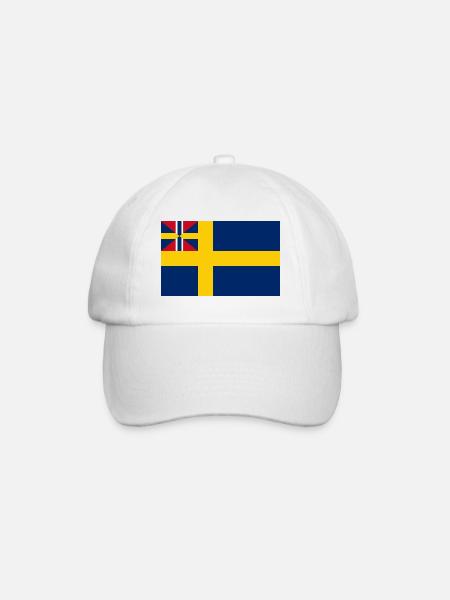 Sillsalaten Swedish Union flag w. Norway 1844-1905 - Baseball Cap - white/white