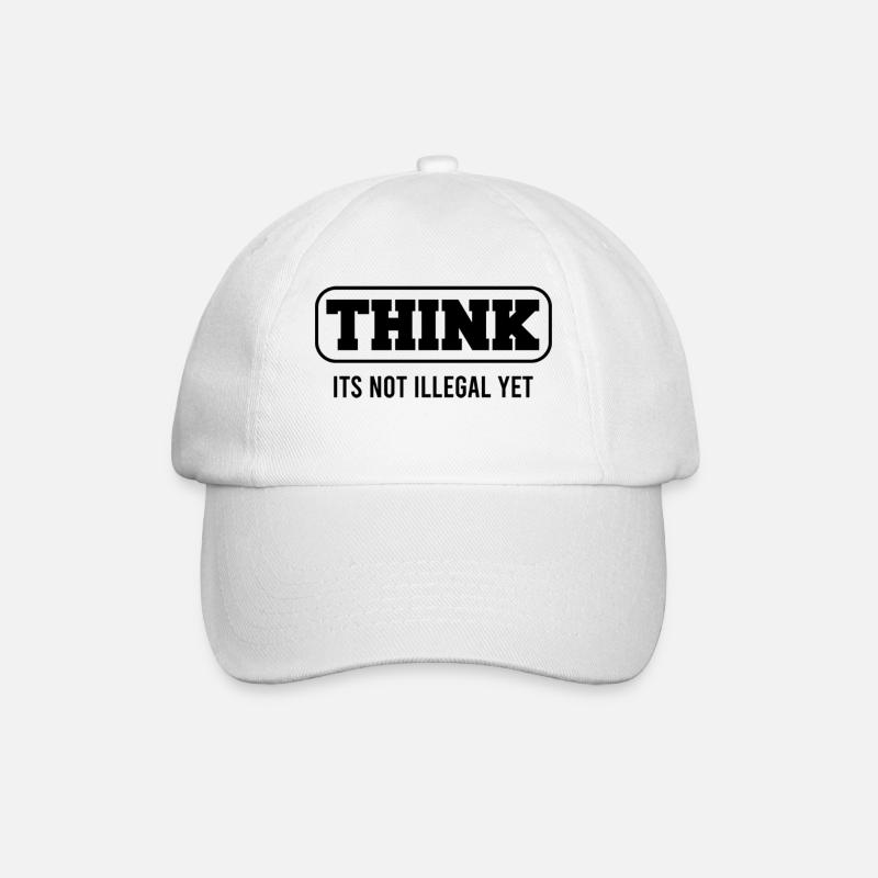Think not illegal yet black - Baseballkappe - Weiß/Weiß