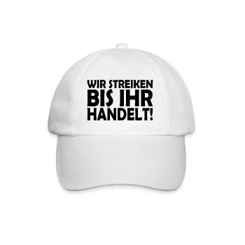 Nous sommes en grève jusqu’à ce que vous agissiez - Casquette classique - blanc/blanc - Devant