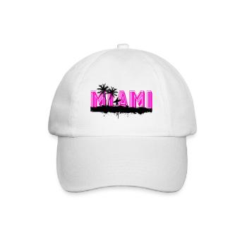 Miami Floride USA Surfeur Summer Beach Palmiers - Casquette classique - blanc/blanc - Devant