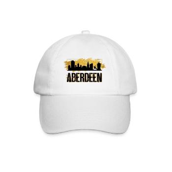 Aberdeen Schottland Stadt Skyline Liebe Gold - Baseballkappe - Weiß/Weiß - Vorne
