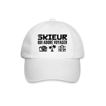 Voyageurs & Skieurs : Passion & Découverte - Casquette classique - blanc/blanc - Devant