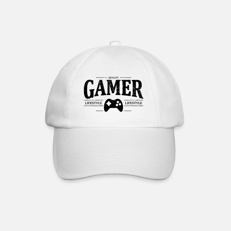 Gamer - Baseballkappe - Weiß/Weiß