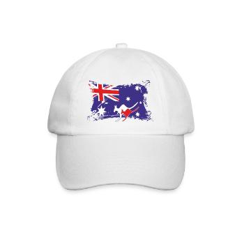 Australian Flag, Australien Flagge - Baseballkappe - Weiß/Weiß - Vorne
