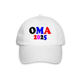 Oma 2025 - Baseballkappe - Weiß/Weiß - Vorne