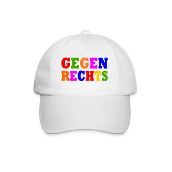Gegen rechts - Baseballkappe - Weiß/Weiß - Vorne