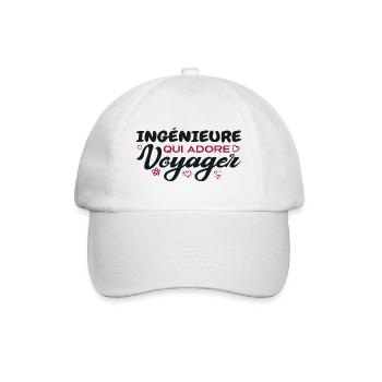 Ingénieure globe-trotteuse passionnée de voyages - Casquette classique - blanc/blanc - Devant