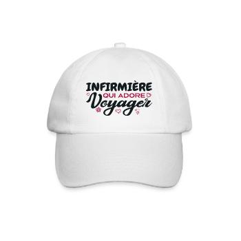 Infirmière globe-trotteuse passionnée de voyages - Casquette classique - blanc/blanc - Devant