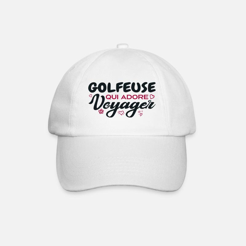 Golfeuse globe-trotteuse passionnée de voyages - Casquette classique - blanc/blanc