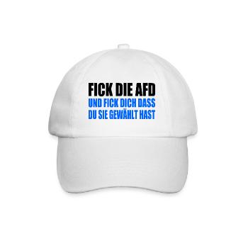fick die afd - Baseballkappe - Weiß/Weiß - Vorne