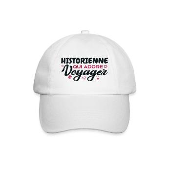 Historienne globe-trotteuse passionnée de voyages - Casquette classique - blanc/blanc - Devant