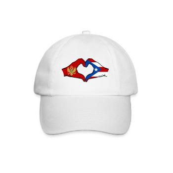 Montenegro Costa Rica Flag Hands Heart Shape - Baseball Cap - white/white - Front