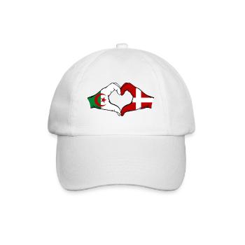 Algérie Danemark Drapeau Mains Coeur Forme - Casquette classique - blanc/blanc - Devant