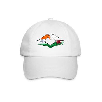 Drapeau de l’Inde Pays de Galles mains forme de coeur utilisé - Casquette classique - blanc/blanc - Devant