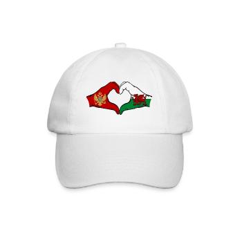 Monténégro Pays de Galles Drapeau Mains Coeur Forme - Casquette classique - blanc/blanc - Devant