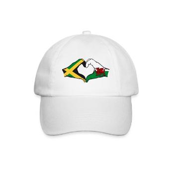 Jamaïque Pays de Galles Drapeau Mains Coeur Forme - Casquette classique - blanc/blanc - Devant