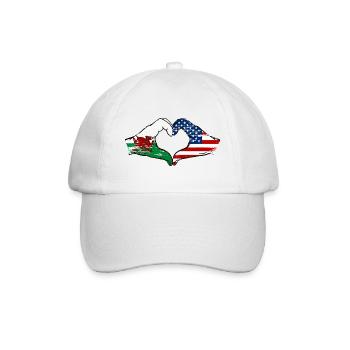 Wales USA flag hands heart shape used - Baseball Cap - white/white - Front