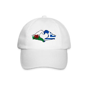 Wales Greece Flag Hands Heart Shape - Baseball Cap - white/white - Front