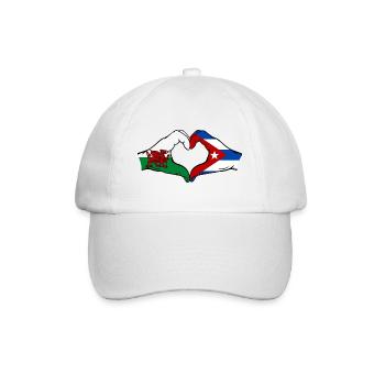 Pays de Galles Cuba Drapeau Mains Coeur Forme - Casquette classique - blanc/blanc - Devant
