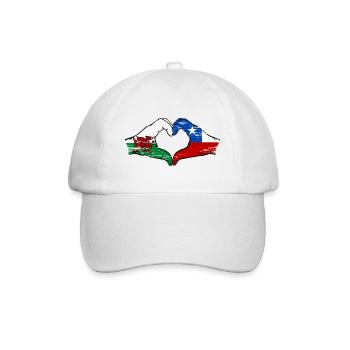 Wales Chile flag hands heart shape used - Baseball Cap - white/white - Front