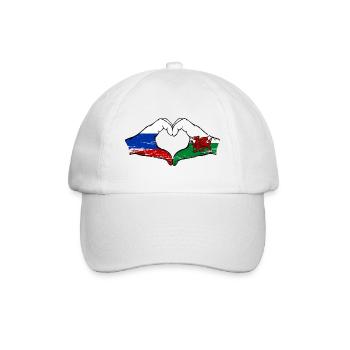 Russie Drapeau Pays de Galles mains forme de coeur utilisé - Casquette classique - blanc/blanc - Devant