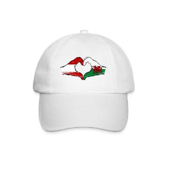 Autriche Pays de Galles drapeau mains forme coeur utilisé - Casquette classique - blanc/blanc - Devant