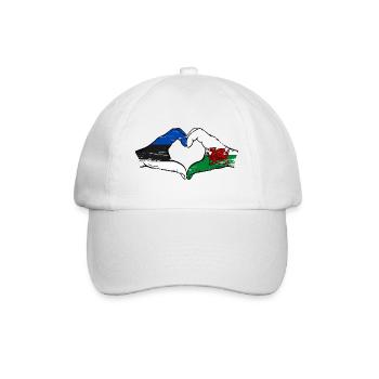 Estonie Pays de Galles drapeau mains forme de coeur utilisé - Casquette classique - blanc/blanc - Devant