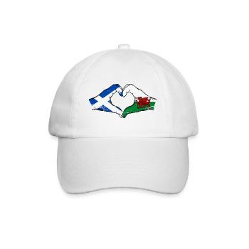 Ecosse Pays de Galles Drapeau Mains Coeur Forme Utilisé - Casquette classique - blanc/blanc - Devant
