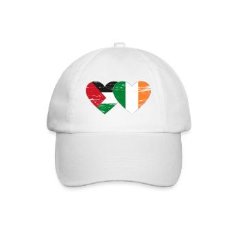 Palestine Irlande Drapeau Coeur Utilisé - Casquette classique - blanc/blanc - Devant