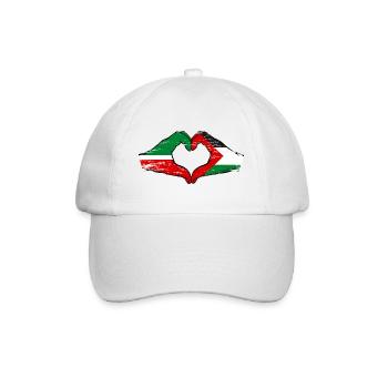 Tatarstan Palestine flag hands heart shape used - Baseball Cap - white/white - Front