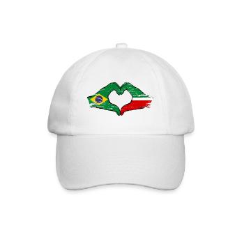 Brazil Tatarstan Flag Hands Heart Shape Used - Baseball Cap - white/white - Front