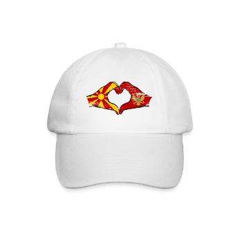 Montenegro Montanegro Flag Hands Heart Shape Used - Baseball Cap - white/white - Front