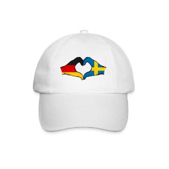 Germany Sweden Flag Hands Heart Shape - Baseball Cap - white/white - Front