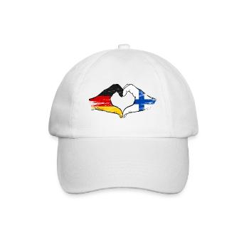 Allemagne Finlande Drapeau Mains Coeur Forme Utilisé - Casquette classique - blanc/blanc - Devant