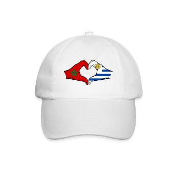 Drapeau du Maroc Uruguay Aiguilles Forme Coeur - Casquette classique - blanc/blanc - Devant