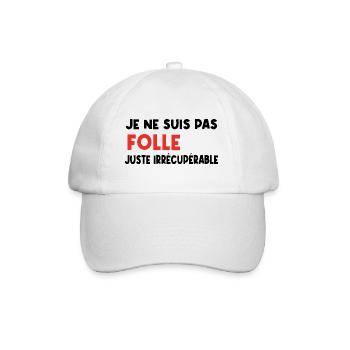 je ne suis pas folle - Casquette classique - blanc/blanc - Devant