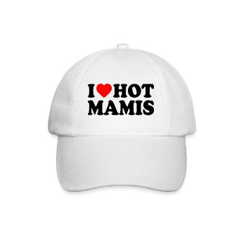 I love hot mamis - Baseballkappe - Weiß/Weiß - Vorne