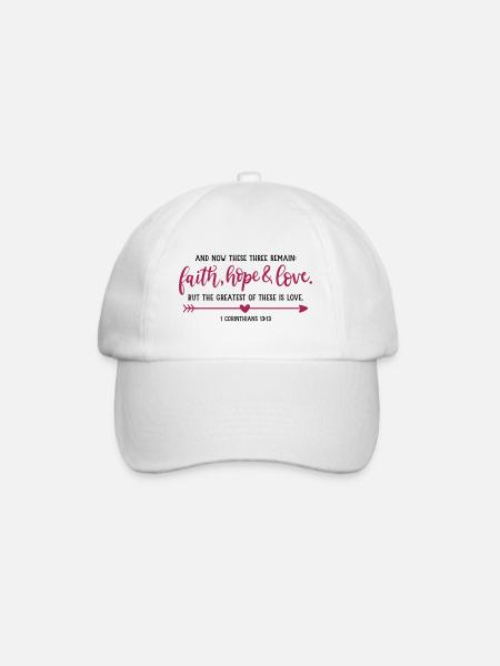 faith, hope & love - Baseballkappe - Weiß/Weiß